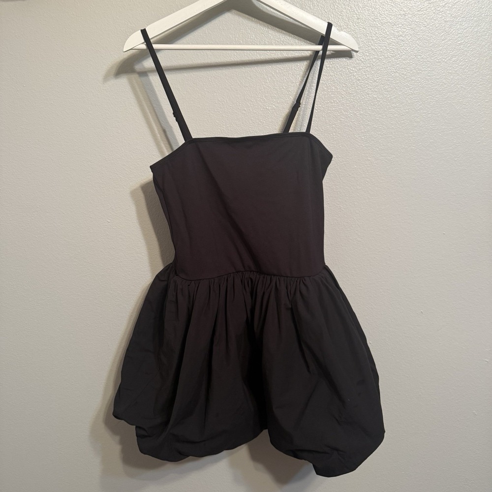 Anthropologie Daily Practice Bubble Twofer Mini Dress Black Medium NWT - Picture 4 of 8